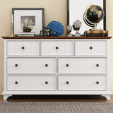 Madison Park White and Walnut Seven-Drawer Dresser Mattress-Xperts-Florida