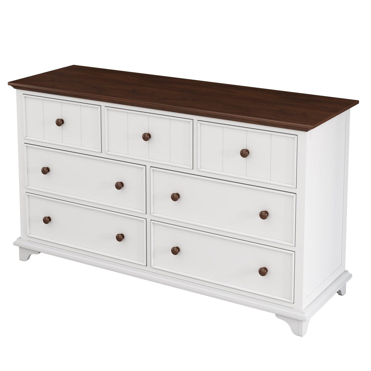 Madison Park White and Walnut Seven-Drawer Dresser Mattress-Xperts-Florida