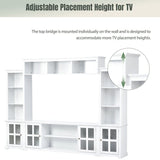 On-Trend White Entertainment Wall Unit with Bridge - Large 70 TV White Entertainment Wall Unit with Bridge - 70 TV - Modern and Functional Mattress-Xperts-Florida