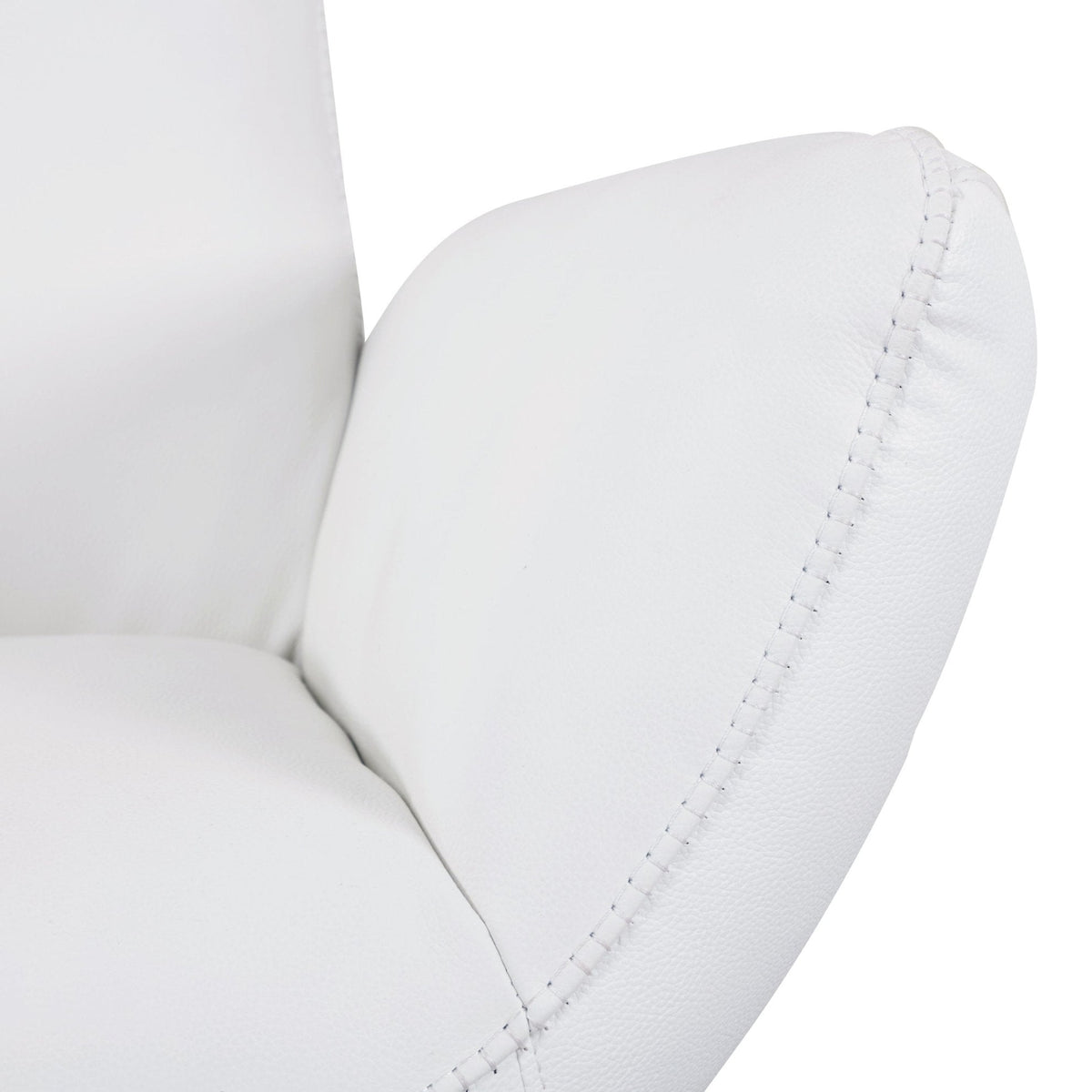 Global United White Italian Modern Leather Chair Mattress-Xperts-Florida