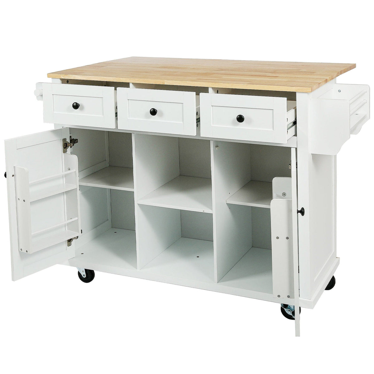 Topmaxx White Kitchen Island with Storage Mattress-Xperts-Florida