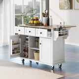 Topmaxx White Kitchen Island with Storage Mattress-Xperts-Florida