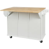 Topmaxx White Kitchen Island with Storage Mattress-Xperts-Florida