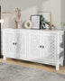 Mattress Xperts  White Large 4 Door Buffet Cabinet with Pull Ring Handles Mattress-Xperts-Florida