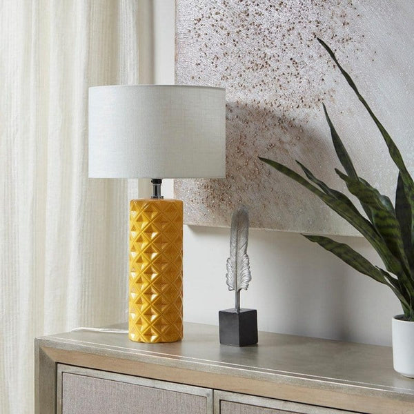 Ollix Yellow Table Lamp | Geometric Design Modern Yellow table Lamp| Free Shipping- Lux design  Mattress-Xperts-Florida